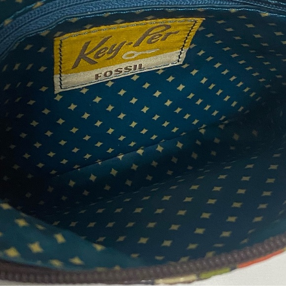 Fossil Key-Per Brown Floral Coated Canvas Crossbody Bag - NWOT - Picture 5 of 9